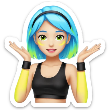 girl at rave sticker