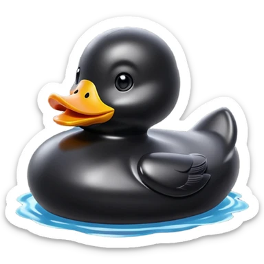 black rubber duckie sticker