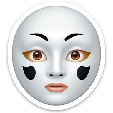 a sheet of white mask pack for face skincare beauty, except on the face, vacant hole on eyes and mouth sticker