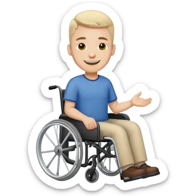 Man with physical disability sticker