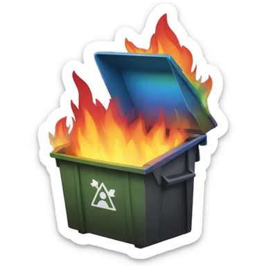 Rainbow dumpster fire sticker