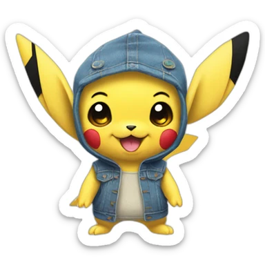 Stitch déguisement Pikachu sticker