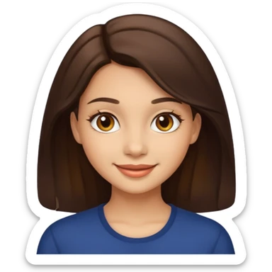 Koyu kahve sacli ela gözlü beyaz tenli guzel kiz sticker