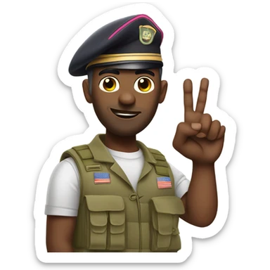 Sassy gay army guy, bent hand with nail polish sticker