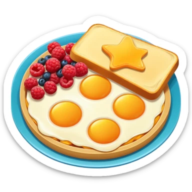 breakfast food, vibrant toon style sticker