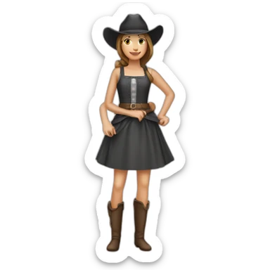 Fille saute avec faux cheval  sticker