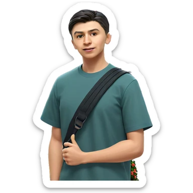 boy in outdoor garden setting sticker