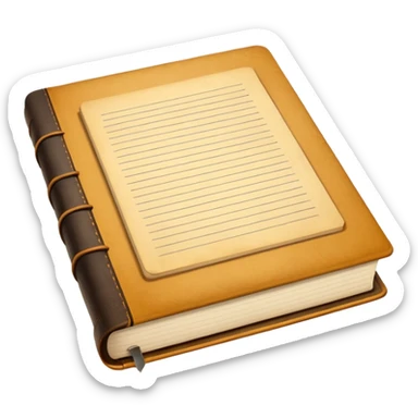 open journal book with writting sticker