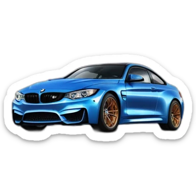 Smurf cat dans une BMW m4 gts bleu nuit sticker