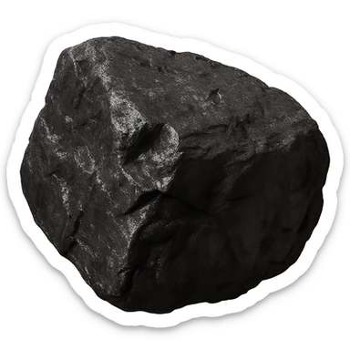 realistic and detailed piece of coal ore, no background sticker