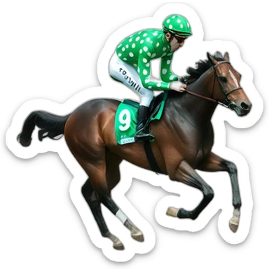 paul townend green polka dot jockey sticker