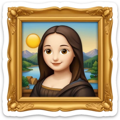 Mona Lisa inside of a picture frame  sticker