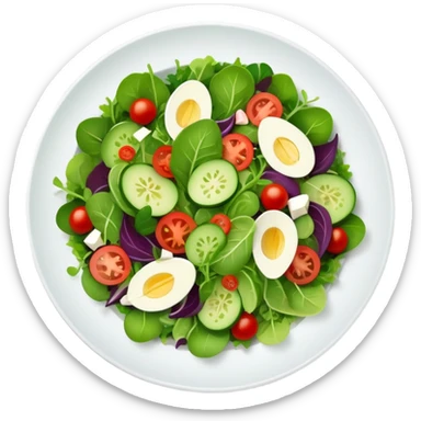 Top view of a salad on a plate. sticker