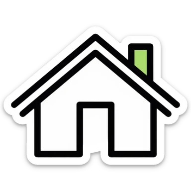 Home house with roof and door sticker