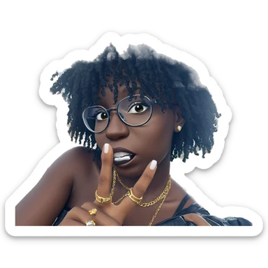 girl in jewelry under sky sticker