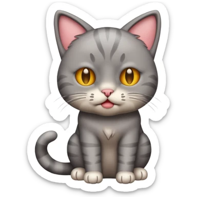 Emoji cat full body hurt and crying sticker
