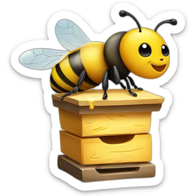 bee on hive sticker