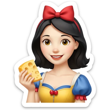 Happy Snow White with cheese sticker
