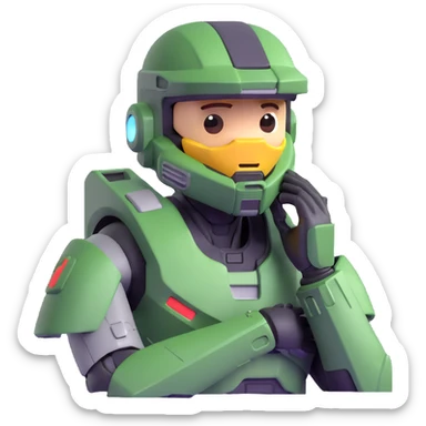 Master Chief from Halo, crying sticker