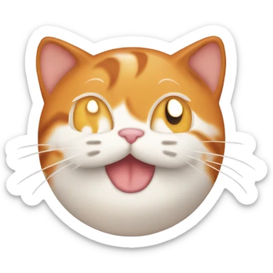 Orange cat cinnamon roll sticker
