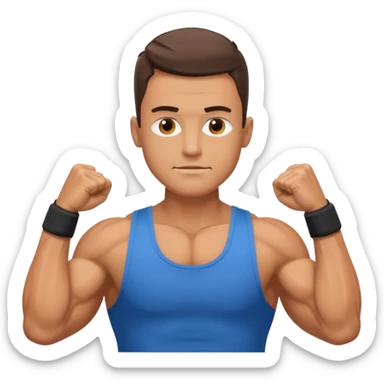 guy working outarms sticker