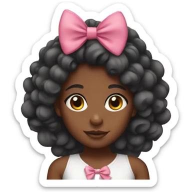 black girl with bows in her hair sticker
