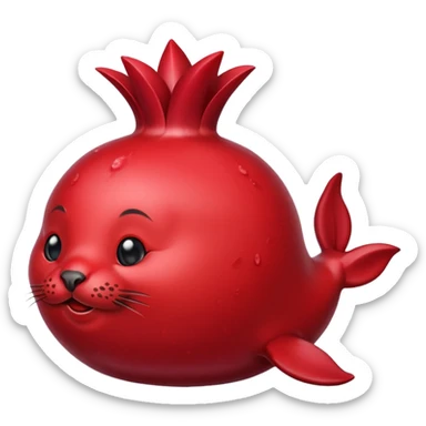 a seal as a pomegranate sticker
