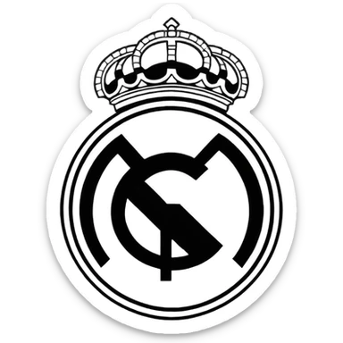 Real Madrid logo sketch drawing just lines  sticker