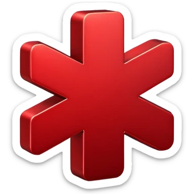 hashtag symbol red 3d sticker