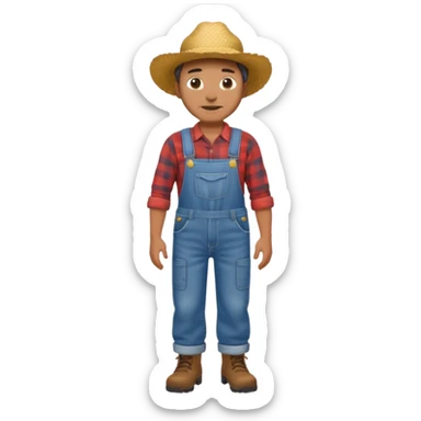 High resolution of  full body farmer sticker