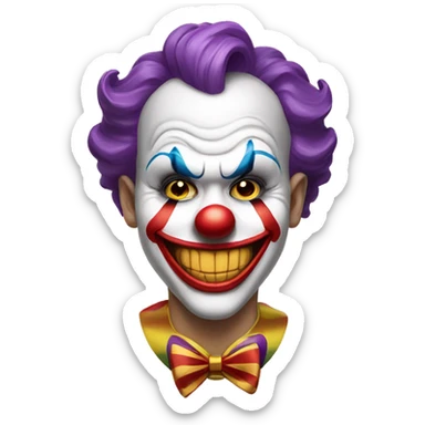 Smile clown joker face with gold grill sticker