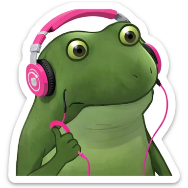 Pink headphones sticker