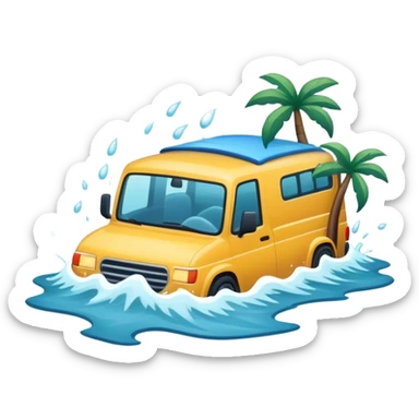 A flood with rushing water and submerged surroundings sticker