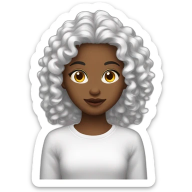 Fille metisse cheveux long noir bouclé sticker