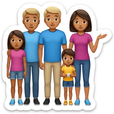 A family emoji set: an adult man and an adult woman as parents, and one teenager (16 years old) sticker