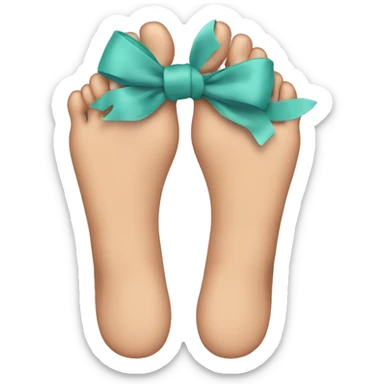 Feet with bow  sticker