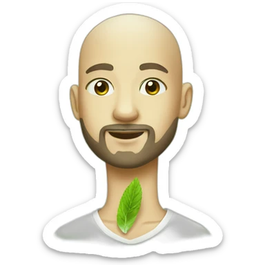 shaved hair boy with beard with mojito sticker