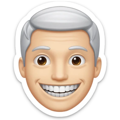 White guy with straight smile showing off 3 silver grillz sticker