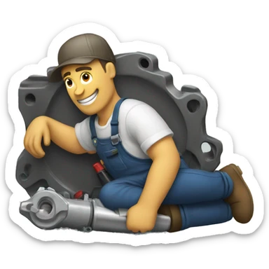 laying down mechanic sticker