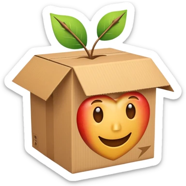apple style emoji representing 'Shipping From', package with an arrow or delivery truck with a starting point sticker