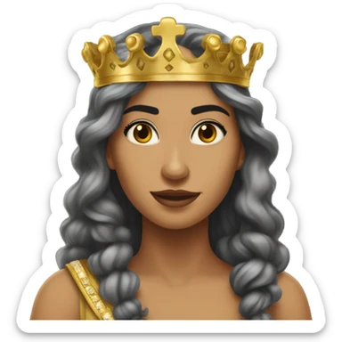 Alyssa la reine carthage avec une couronne d'or sticker