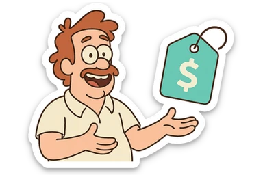 turquoise price tag icon, bold and friendly sticker