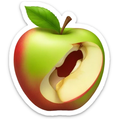 bitten apple sticker