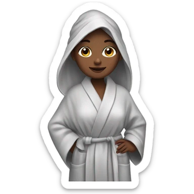 girl in robe after shower  sticker