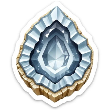 Natural shiny white diamond crystal geode sticker