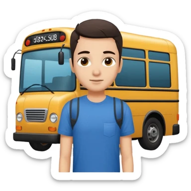 Harshil is leaning on a moving bus 🚌 sticker