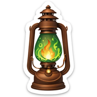 green fire brown lanttern sticker