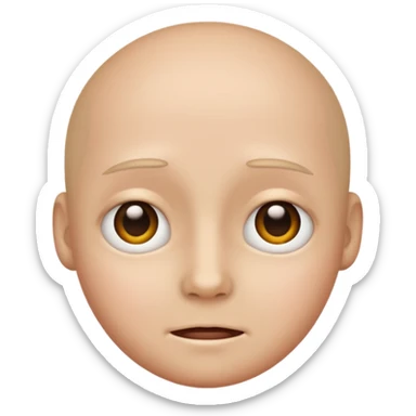 Uncanny valley emoji with no eyebrows sticker