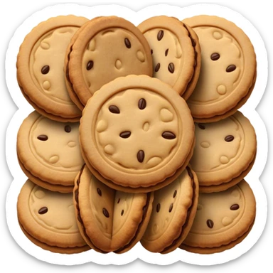 dalgona korean cookies, round brown sticker