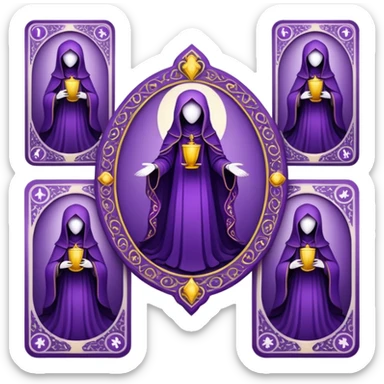 Purple tarots faceless cards sticker